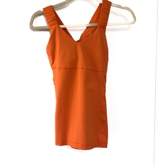 Lululemon Push Ur Limits Orange Cross Back Wide Strap Tank 6 - Picture 2 of 5